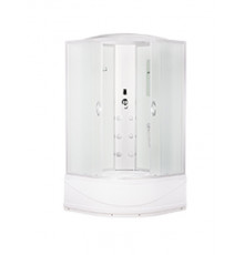 Душ. кабина ER3509TPF-C3-RUS 90*90*215см,зад.с.белое стекло ст.мат.4 мм г/м выс. под.проф.хром. 3к.