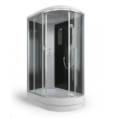 Душ. кабина ER351226L-C4-RUS 120*80*226см,зад.стенка чер.ст. тон.4 мм без г/м пр.хром.3к. (поддон 26 см)